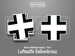 Kitsworld SAV Sticker - German National Insignia - Luftwaffe Balkenkreuz 4 